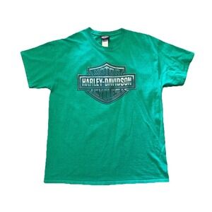Harley Davidson Men's Large Short Sleeve T-Shirt Logo Green — Fort McMurray, AB‎
